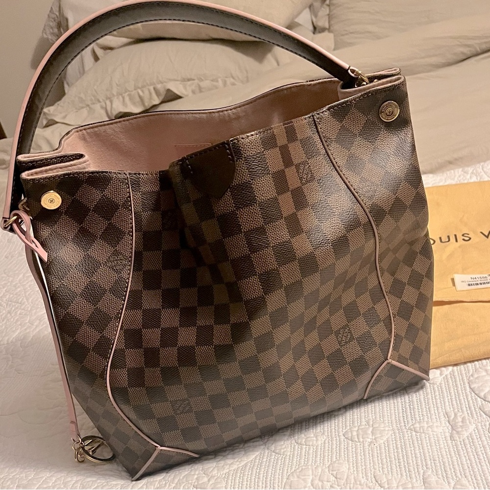 Louis Vuitton Caissa Hobo Ballerine Rose Damier Shoulder Bag
